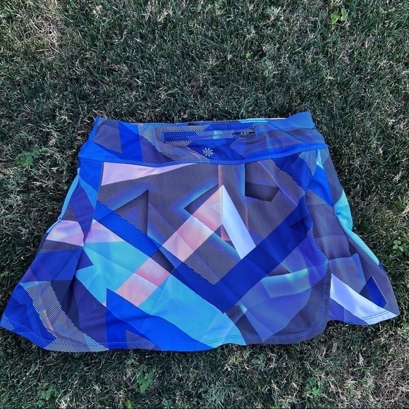 Athleta Blue Electric Geo Sport Skirt Skort Size Small - Picture 3 of 6